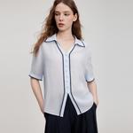 ELLE Рубашка Women's Blue Lapel Moderate - фото 5