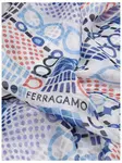 Шелковый шарф с геометрическим принтом Ferragamo, синий - фото 4