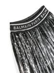 Balmain Kids плиссированная юбка с пайетками, черный - фото 3