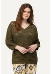 Джемпер OPENWORK 3/4 SLEEVE Ulla Popken, оливковый - фото 2