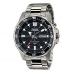 Часы CASIO Stainless Steel Strap Unisex Mens Black Analog, черный - фото