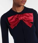 Кардиган из шерсти с бантиком Valentino, Navy/Rosso - фото 4