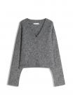 Джемпер Bershka BOXY-FIT V-NECK SWEATER, Dark Grey - фото 4