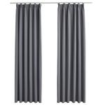 VidaXL Плотные шторы с крючками 2 шт. Серые 140х225см. - фото