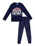 Пижамный комплект NASA: футболка с длинными рукавами и брюки синего цвета - фото 2