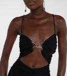 Женское платье с вырезами из джерси Blumarine, черный - фото 4