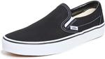 Vans женские UA Classic Slip-On кроссовки, Black/White - фото