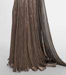 Асимметриальное платье с буфами Marmar Halim, Grey-Gold - фото 6