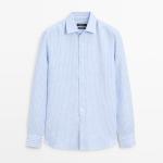 He,firf Massimo Dutti Regular Fit Striped Linen - фото