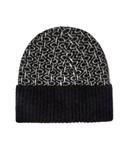 Шапка женская Calvin Klein шерстяная с принтом из монограмм, черный - фото