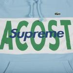 Толстовка Supreme x Lacoste Logo Panel Hooded Sweatshirt 'Light Blue', синий - фото 3