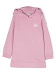 Moncler Enfant платье с капюшоном и логотипом, розовый - фото