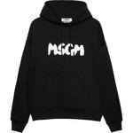 Худи с принтом логотипа на шнурке MSGM, черный - фото
