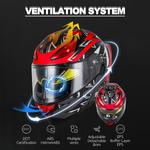 Шлем мотоциклетный Dirertys Bluetooth, красный / серый - фото 3