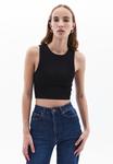 Топ NAHTLOSES MIT MODISCHER STRUKTUR OXXO, черный - фото