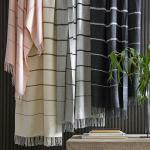 Плед Matouk Amelia Boucle в полоску из альпаки, серый - фото 4