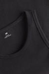 Майка H&M Slim Fit Ribbed Tank, черный - фото 2