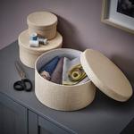 Набор коробок с крышкой Ikea Kvarnvik, 3 предмета, бежевый - фото 4