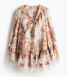 Платье H&M Lace-Trimmed, бежевый - фото