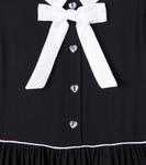 Платье с бантом и сборками Monnalisa, Nero - фото 2