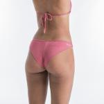 Плавки бикини Tanga Lulu в рубчик с высоким вырезом по ноге сплошного розового цвета OLAIAN, темно-розовый - фото 3