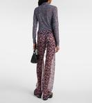 Прямые шелковые брюки Pachas с принтом Dries Van Noten, розовый - фото 3