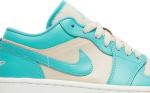 Кроссовки Wmns Air Jordan 1 Low Tropical Teal Sandy Beige, бирюзовый - фото 2