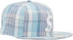 Бейсболка Supreme Metallic Plaid S Logo New Era, голубой - фото 2