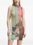 Платье мини с вставками Desigual, зеленый - фото