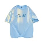 Футболка унисекс хлопковая бело-голубая - фото 11