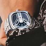 SEVENFRIDAY Часы M Collection Automatic Mechanical Movement Unisex Watch 47.6mm Silver Dial, M1B/01M+Black Strap - фото 6