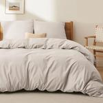 Комплект постельного белья Bedsure из 3 предметов, 155х220/80x80 см, бежевый - фото