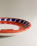 Тарелка Zara Home Painted Ceramic Side, оранжевый - фото 5
