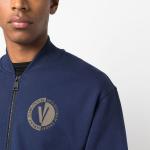 VERSACE JEANS COUTURE Бомбер из хлопка с принтом логотипа, Blue - фото 6