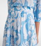 Павловый хлопковый макси-юбка Etro, Blue - фото 4