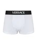Хлопковые боксерские шорты с логотипом Versace, белый - фото