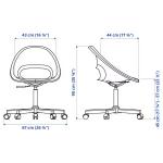 Рабочий стул + подушка Ikea Eldberget/Malskar, темно-серый/черный - фото 8