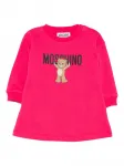 Платье с принтом Moschino Kids, розовый - фото