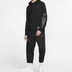 Толстовка Nike Sportswear Club Printing Long Sleeves Pullover Drawstring Black, черный - фото 3