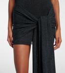 Собранное мини-платье из ламе Aya Muse, темно-синий - фото 5