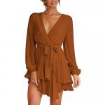 Платье Cosonsen Mini Swing Skater, коричневый - фото