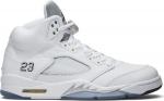 Кроссовки Air Jordan 5 Retro Metallic White 2015, белый - фото