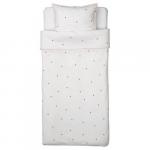 Комплект детского постельного белья Ikea Vankrets, 2 предмета, 150x200/50x80 см, белый/розовый - фото 4