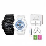 CASIO Часы Unisex Pair Table Series Black Watch, Black Dial+White Blue Watch Dial (Matching Pairs) - фото 8