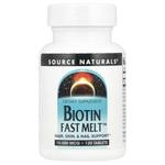 Source Naturals, Biotin Fast Melt , 10 000 мкг, 120 таблеток - фото