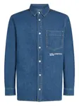 Джинсовая рубашка с вышивкой Karl Lagerfeld Jeans, синий - фото
