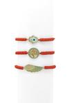 Комплект браслетов «Амелия» Eye Candy La, красный - фото