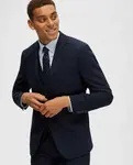 Однотонный мужской пиджак Slim Fit Selected, темно-синий - фото 4