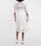 Кружевное платье миди Elie Saab, белый - фото 3