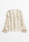 Блуза Massimo Dutti SNAKESKIN PRINT GARMENT WITH RUFFLES, Beige - фото 7